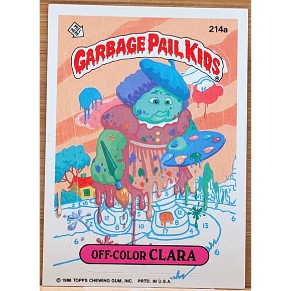 1986 TOPPS GARBAGE PAIL KIDS OFF-COLOR CLARA WHITE CIRCLE...
